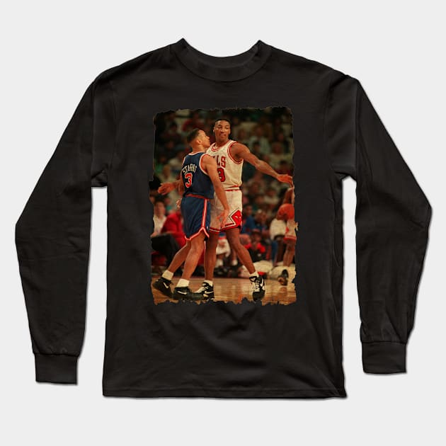 Scottie Pippen vs John Starks Vintage Long Sleeve T-Shirt by CAH BLUSUKAN